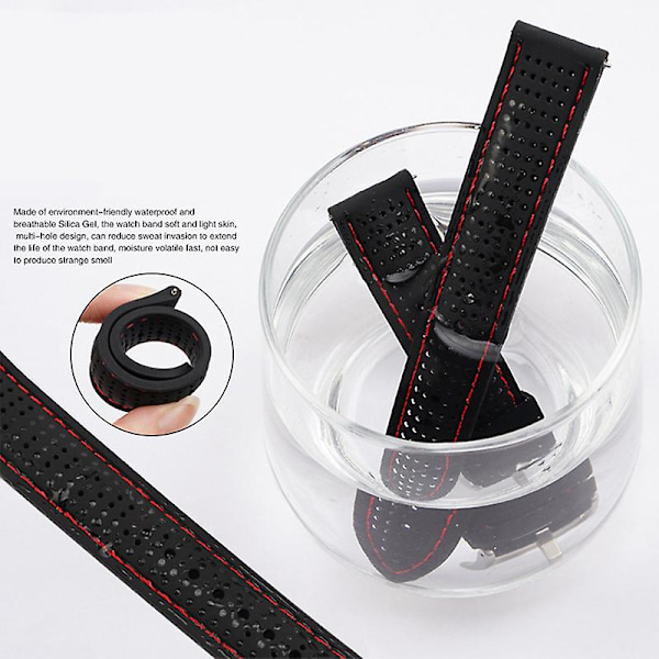 For Huawei Watch GT 3 42mm/ GT 3 Pro 43mm Watch Band 20mm Silikone Rem Black Orange Thread Black Buckle