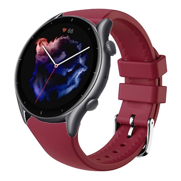 22mm Silikonklockarmband för Huami Amazfti Gtr 4/gtr 3/gtr 3 Pro / Huawei Watch Gt 3 42/46mm Wine Red