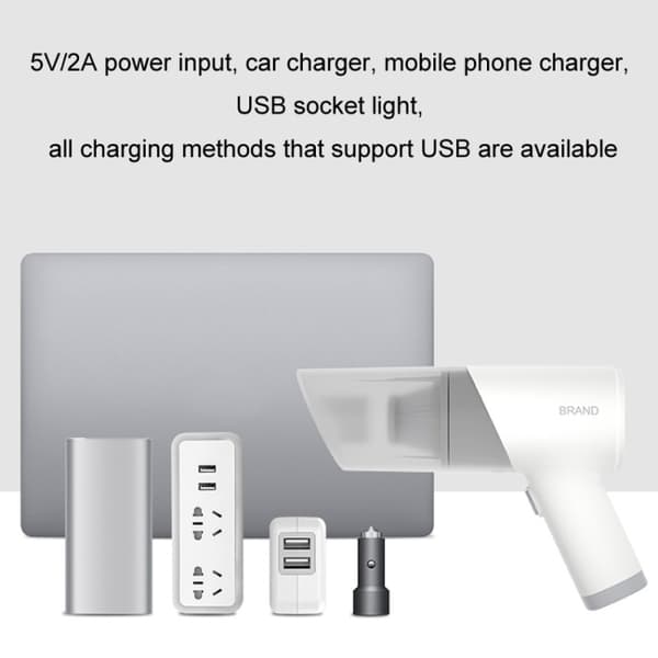 Bærbar støvsuger - 5000PA Mini USB Genopladelig (Sort)