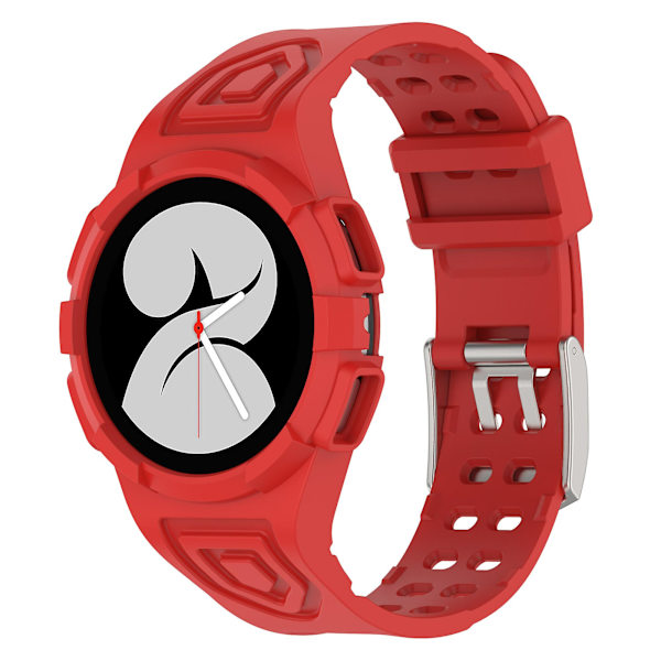 Silikonarmband för Samsung Galaxy Watch4 44mm, med integrerat klockfodral Red