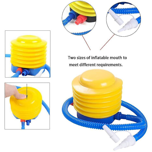 Fotpumpe - Sports oppblåsbar pumpe for gummibåter, yoga, seng, madrass, gummibåt, treningsball, ballong, baller, svømmeringleker