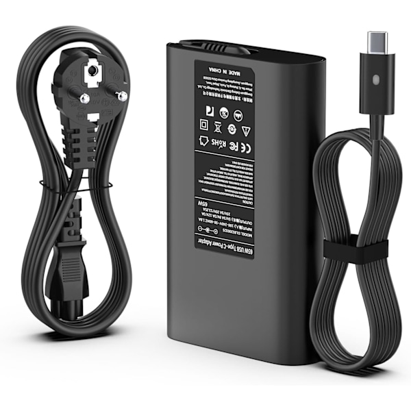 Laddare för Dell 65W USB C Latitude 5420 5290 7490 5520 5285 5179 5480 5400 Nätadapter