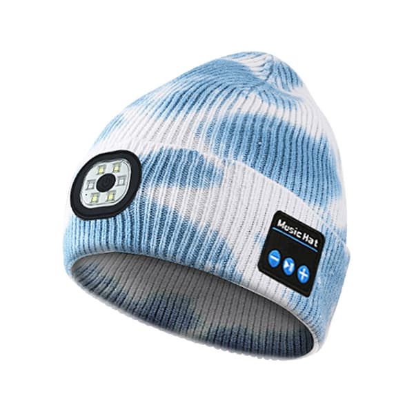 Led Bluetooth Hue Hat, 4 Led Trådløs Musik Løbehue (Blå)