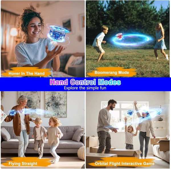 Flyvende boldlegetøj - 360° spin Rc & håndstyret boomerang (blå)