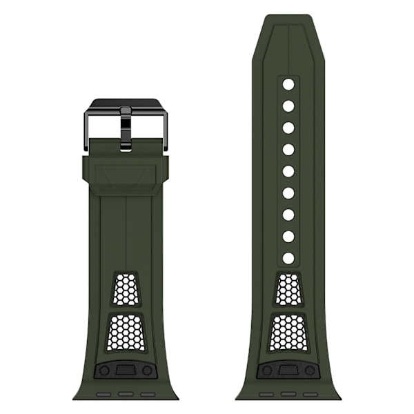 TPU-klokkestropp for Apple Watch Ultra 2 Ultra 49mm / Series 9 8 7 45mm / 6 5 4 SE (2022) SE (2023) SE 44mm / 3 2 1 42mm Army Green Black