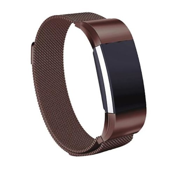 Magnetklokkebånd i rustfritt stål for Fitbit Charge 4 Large Størrelse: 210x18mm IBX Coffee