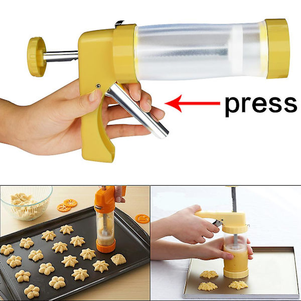 Cookie Press Kit, rustfritt stål suksess Cookie Extruder Press Kit