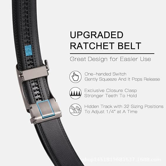 Ratchetskinnbelte for menn, mikrojusterbart, 125 cm (12)