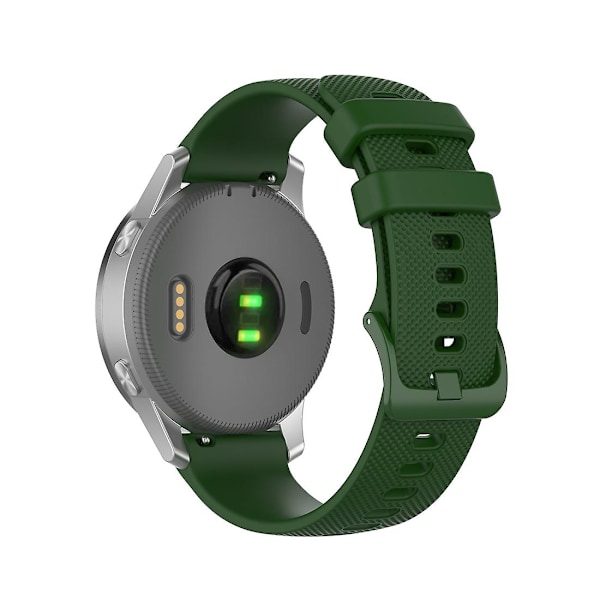 För Garmin Vivoactive 4S Liten Rutig Silikonklockarmband (Vit) För Garmin Vivoactive 4S Army Green