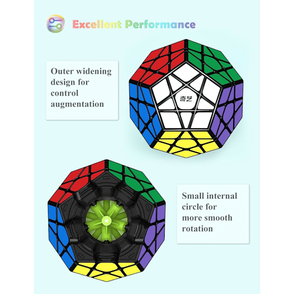 Dodekaeder Terning, 3X3X3 Pentagon Speed Cube Dodekaeder Magic Cube Puslespil Legetøj