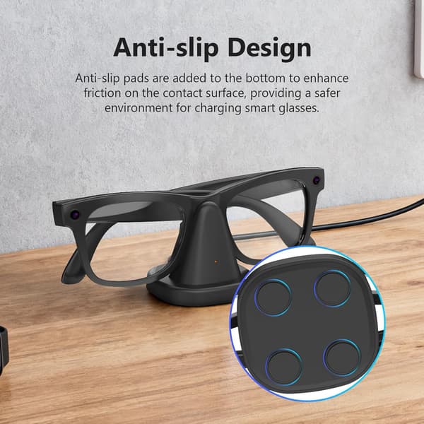 Opladerdock til Ray-Ban Meta Oakley Meta Smart Glasses, ingen briller (kompatibel)