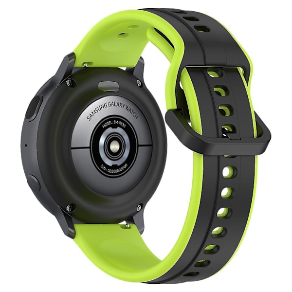 Til Samsung Galaxy Watch Active2 44mm 40mm Sport Remme Dobbelt 20mm Silikone Udskiftningsrem Black, Black Lime L Samsung Galaxy Watch A