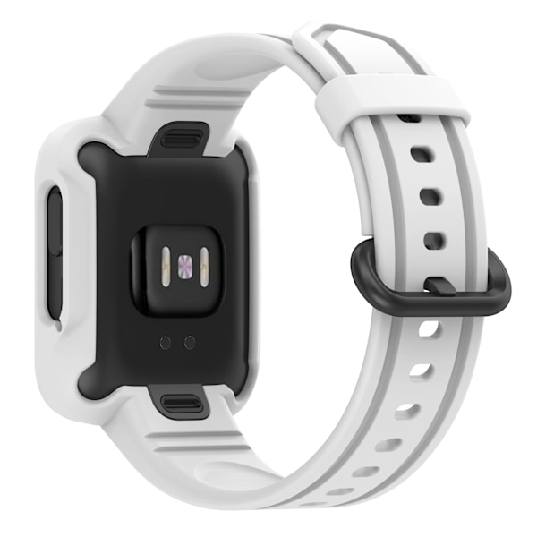 Passer for Redmi 1/Mi Watch Lite/Redmi 2/Mi Watch2 Lite Monokrom Silikon Integrert Klokkearmbånd White