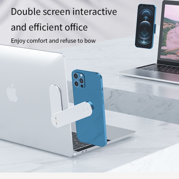 2 i 1 Laptop Expand Stand Notebook Til iPhone Xiaomi Support til Macbook Air Pro Desktop Holder Computer Notebook Tilbehør black