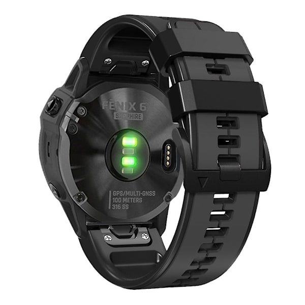 Dubbelfärgat silikonarmband för Garmin Descent G1/Fenix 7/Fenix 6 Pro/Fenix 5 Plus Smartwatch, 22 mm Charcoal Grey Black