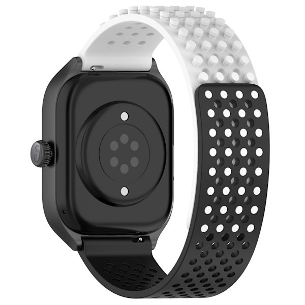 Silikonklockarmband 20 mm Andningsbart klockarmband för Garmin Vivoactive 5/garminactive 5/venu Sq 2 White Black