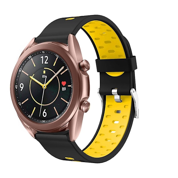 Silikone Rem Til Samsung Galaxy Watch 3 45mm Black Yellow