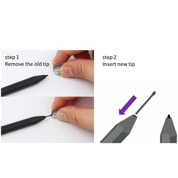 Udskiftningsspidser - 5-pak med fjerner til Boox Pen Plus, Pen2 Pro, Max Lumi2, Note Air2, Note5