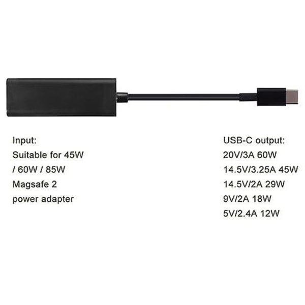 Usb C Type-c til Magsafe 2 Adapter 45w 60w 85w Magnetisk T-tip / L-tip Output Power Converter For Macbook Pro 12 13 15 Ac1931