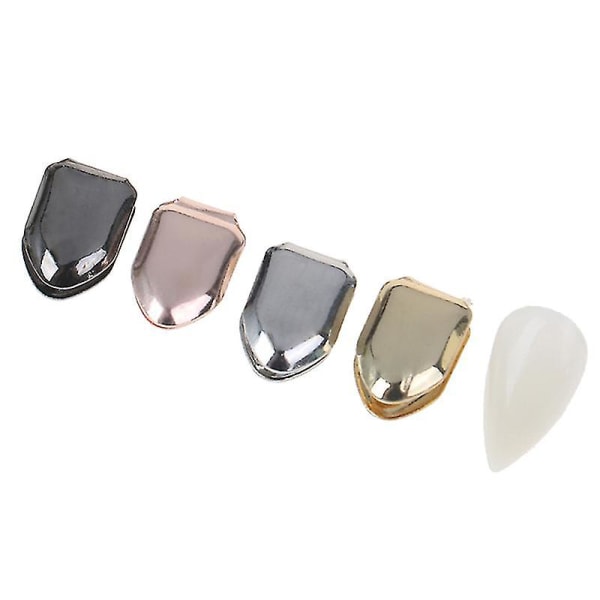 Gullbelagt Liten Enkeltannhette Gullbelagt Hip Hop Teeth Grillz Caps Topp Rose gold