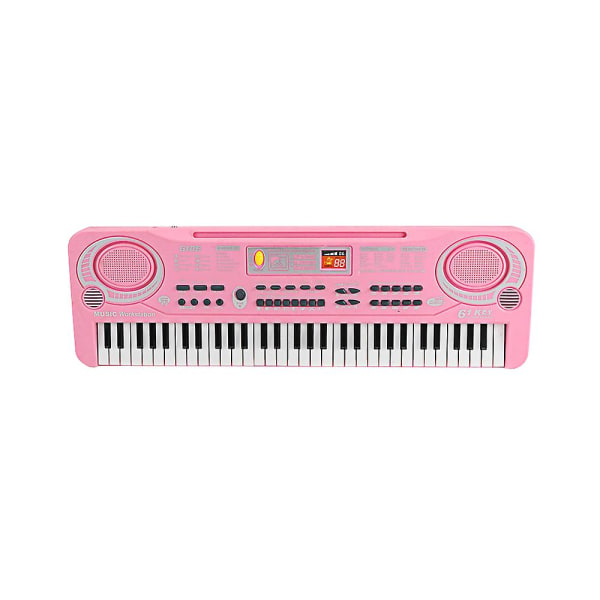 61 tangenter Elektronisk Orgel Usb Digital Keyboard Klaver Musikinstrument Børnelegetøj med mikrofon Pink