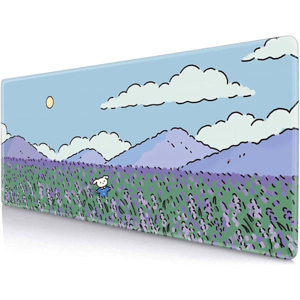 Anime Lavendel Skrivebordsmåtte, Stor Gaming Tastatur Musemåtte (300 X 600 X 3 Mm)