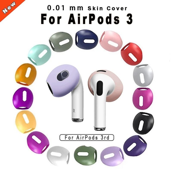 2022 Uutta Airpodille 3. silikonisuojakotelo, ihosuojat case Apple Airpodille black with ear
