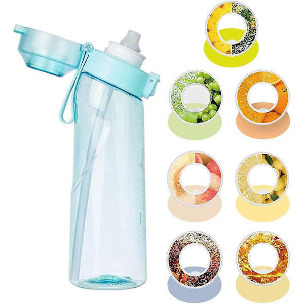 Fruktdoft luktande vattenflaska med sugrör, BPA-fri och läcksäker gymflaska idealisk för fitness och utomhus(650 ml) Blue 500ml