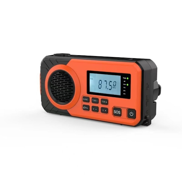 Nödradio med NOAA-väder, Handvevad AM/FM-radio med SOS-larm (Orange)