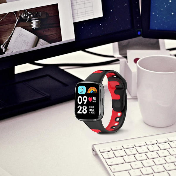 Ersättningsband Smartwatch Mjuk andningsrem Passform för Watch3 Lite Active Gray white