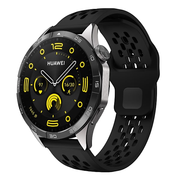 För Garmin vivoactive 5 / Venu 2 Plus Silikonklockarmband 20mm ihålig justerbar rem Black