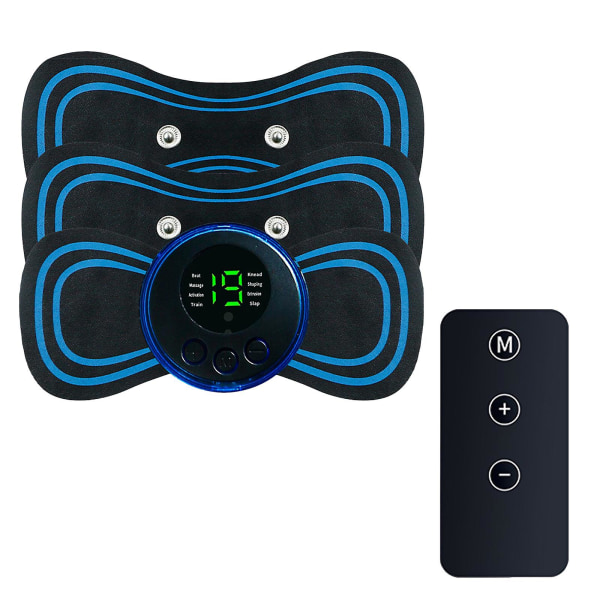 Mini bärbar elektrisk massagelapp för nacke axel cervikal massage lappar självhäftande lägre impedans ersättning nackmassage kuddar 3Pc Patch with remote control