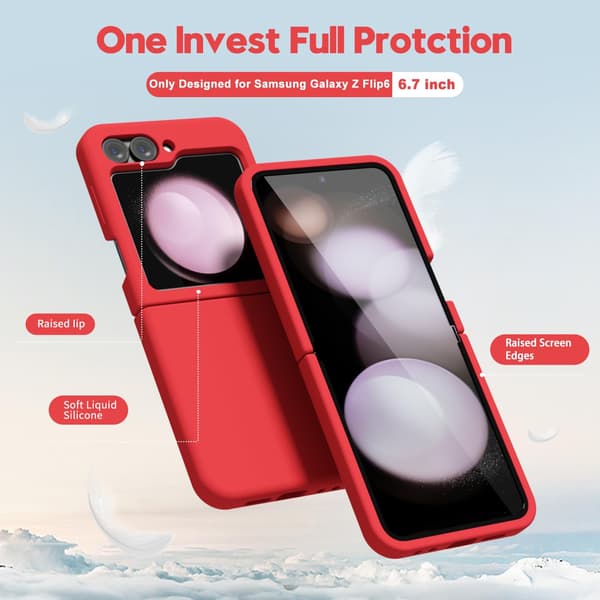 Etui til Samsung Galaxy Z Flip 6, flytende silikon TPU-deksel Red