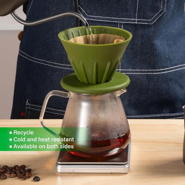 Gjenbrukbare kaffedryppere i silikon (svart)