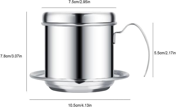 Kaffemaskine 8Oz Rustfrit Stål Kaffefilter Til Rig Langsom Dryp Brygning