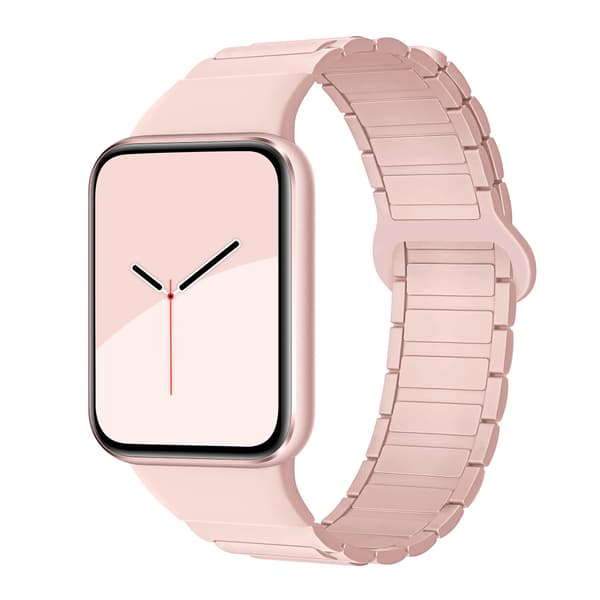 Armbånd til Xiaomi Smart Band 8 Pro/9 Pro, silikone magnetisk urrem (rosaguld)