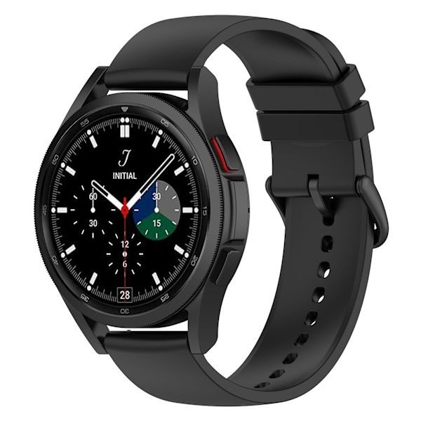 Til Samsung Galaxy Watch 5 Pro 45mm/Huami Amazfit Bip 3/3 Pro Silikonurrem 20mm Justerbar Håndledsstrop Justering Black Black Buckle