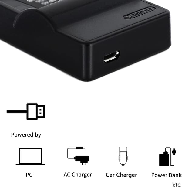 Batterioplader til Canon kamera LP-E10 oplader, EOS 1100D, EOS 1200D, EOS Kiss X50