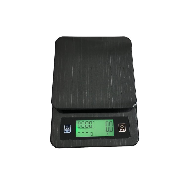 3kg/0,1g Mini LCD digital elektronisk kjøkkenkaffevekt med timer Temperaturmålingssonde Lomme Smykker Husholdningsvekt