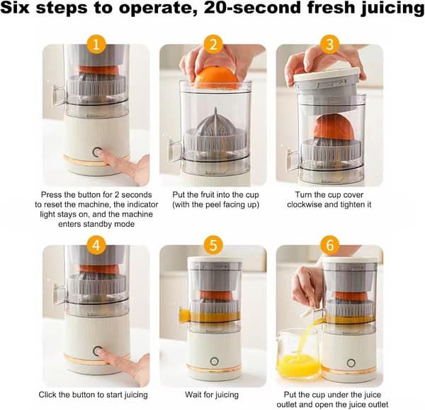 Juicer 600 ml med automatisk separasjon, 3,7 V (blå)