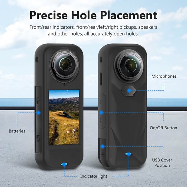 Skyddsfodral i silikon - För Insta360 X5, med linsskydd