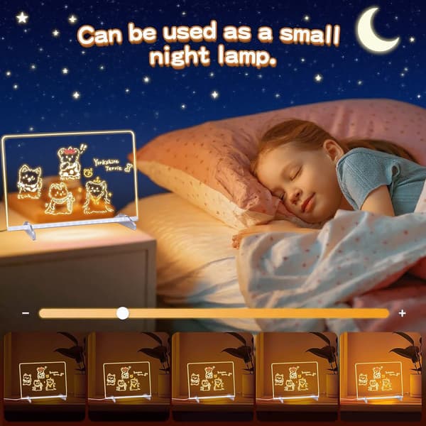 7-färgs LED-memotavla, med 7-färgs penna, 3-knapps USB-kabel, paket A (35 x 25 cm)
