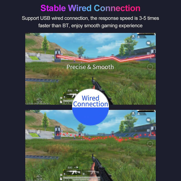 M3 Mobile Game Keyboard Mus Converter Adapter Usb Wired+bt5.1 Dual-mode Connection Support 18w Pd Hurtigopladning Sort