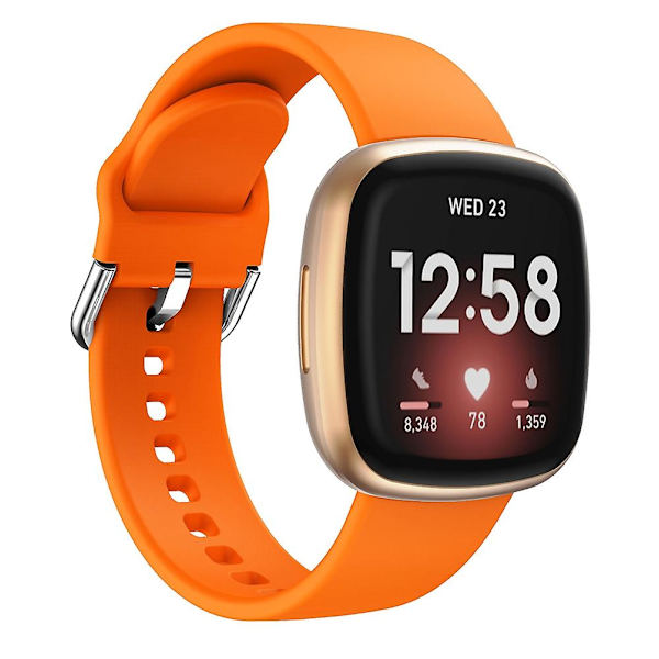 Til Fitbit Versa 3 silikone urrem Orange
