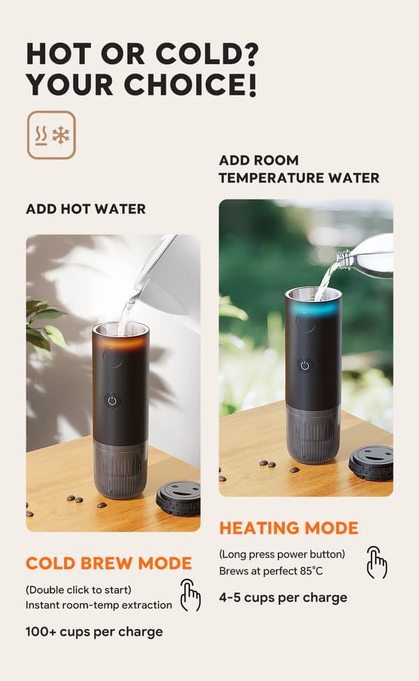 USB-ladattava espressokeitin (musta) Black