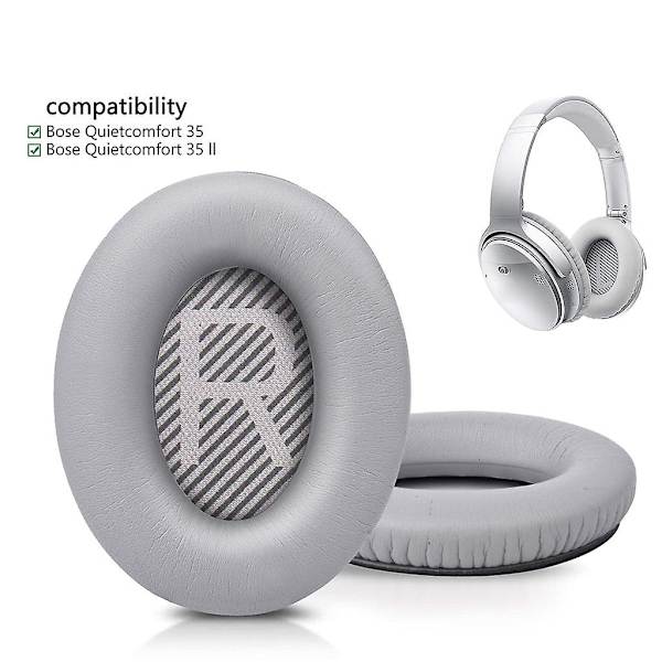 Korkea laatu Vaihdettava Korvatyynyt Pehmeä Sieni Pehmuste Bo-se Qc35 Kuulokkeille Gray
