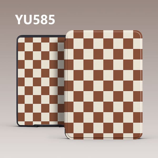 Etui til Kobo Clara Color 6 tommer Model N367 – Ternmønster med håndrem Light brown