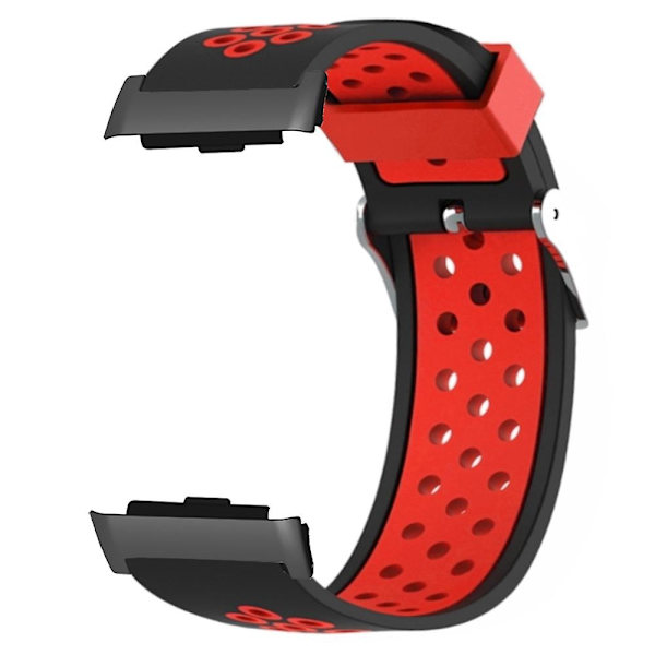Justerbar silikon + metall klokkestropp for Huawei Watch D pustende bånd Red