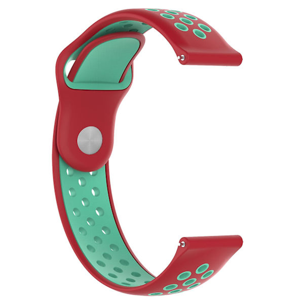 KLB-SSGJ-004 Samsung Gear Sport / Samsung Gear S2 Classic -silikoniranneke 20 mm:n soljella Red  Green