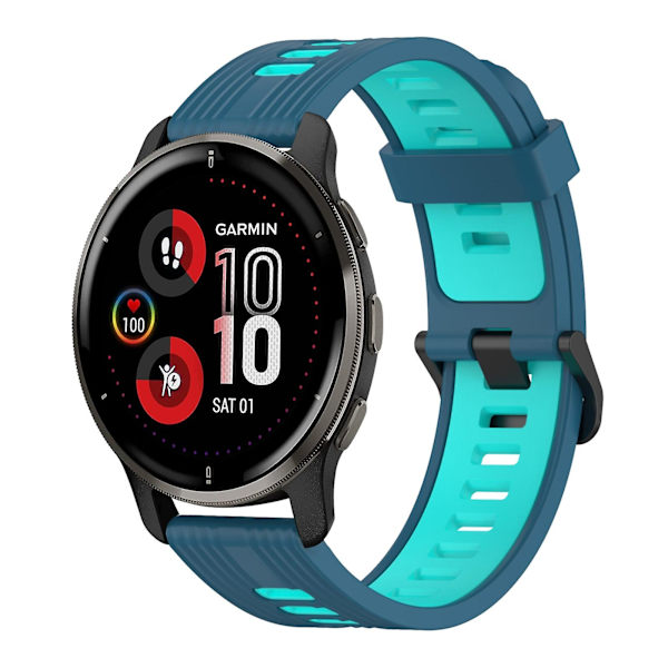 20 mm silikonikellon watch Garmin Venu 2 Plus -puhelimeen Blue Water Duck